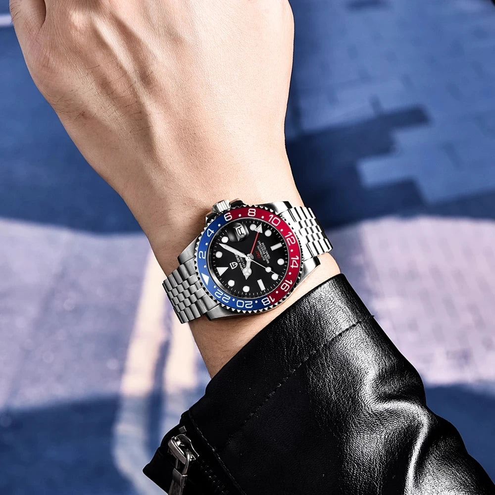 PAGANI DESIGN Mechanical Wristwatches Luxury Ceramic Bezel GMT Automatic Watches