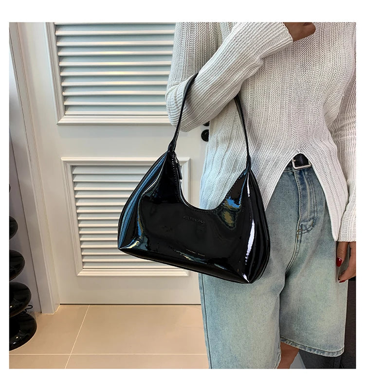 Elegant patent leather handbag