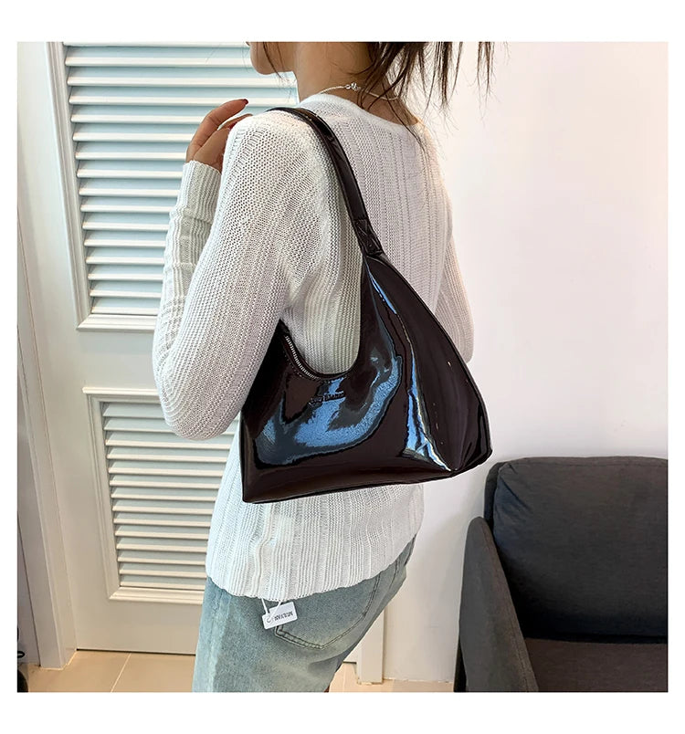 Elegant patent leather handbag