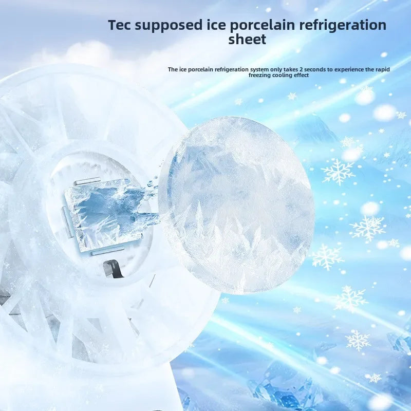 Ice compress handheld cooling fan