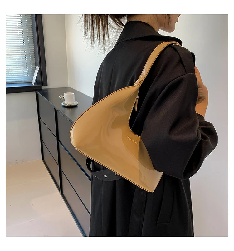 Elegant patent leather handbag