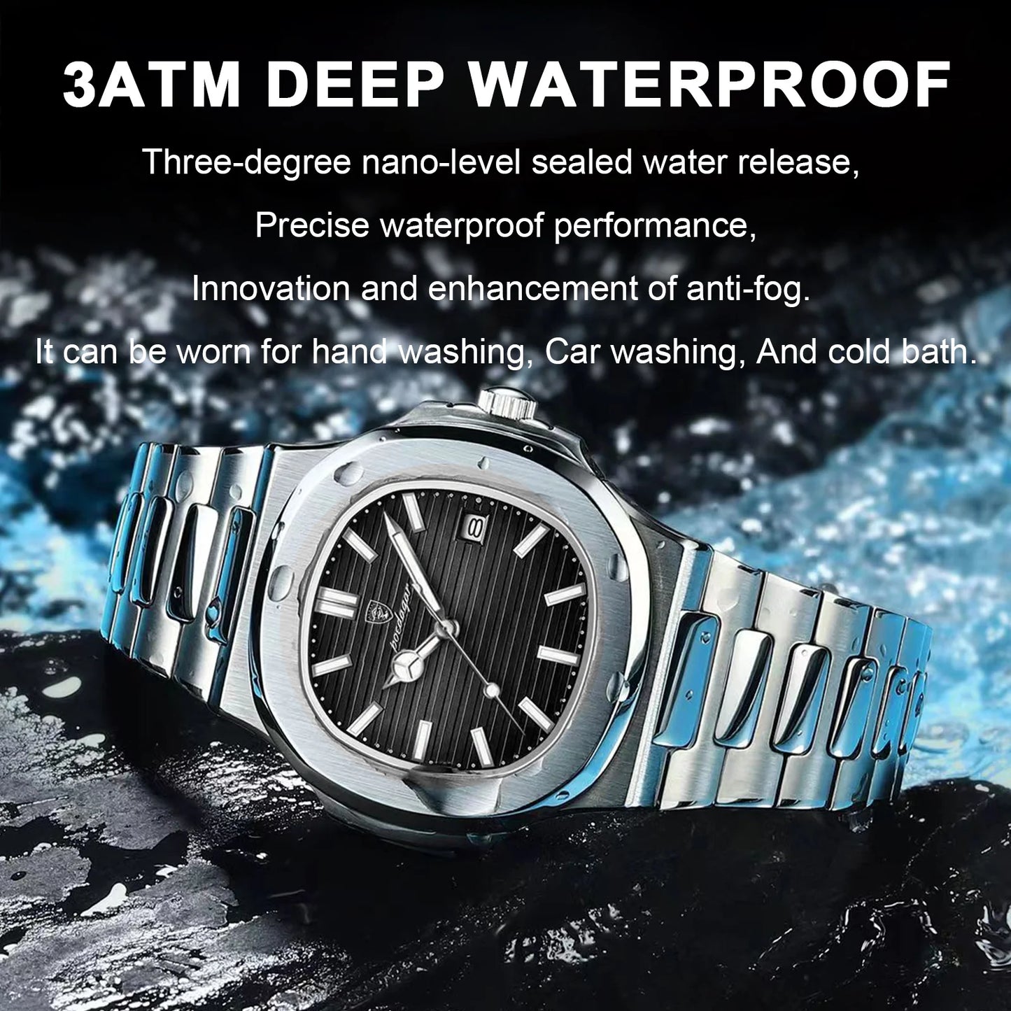 POEDAGAR Square Luxury Wristwatch