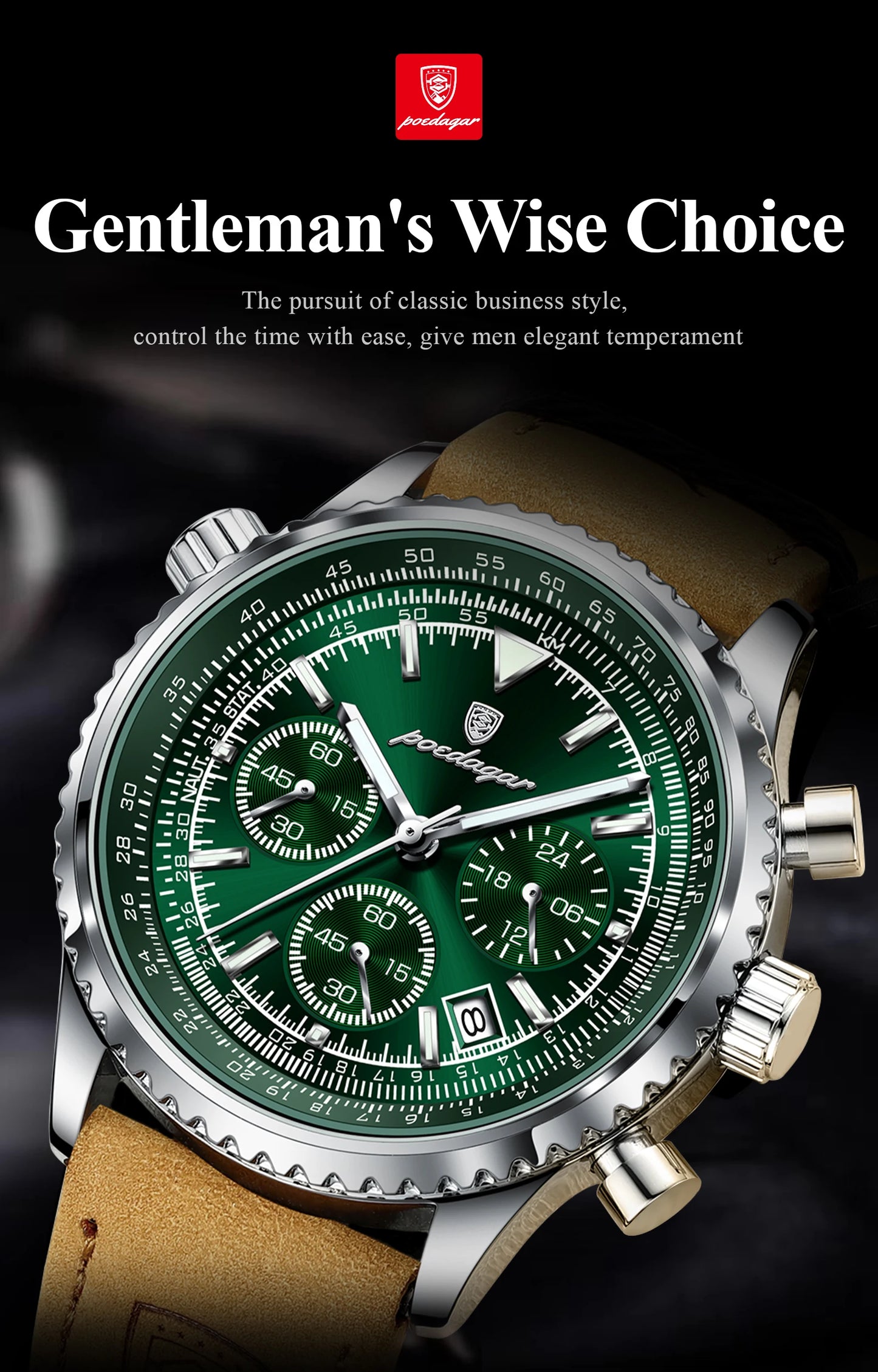 9601 POEDAGAR Luxury Man Watch