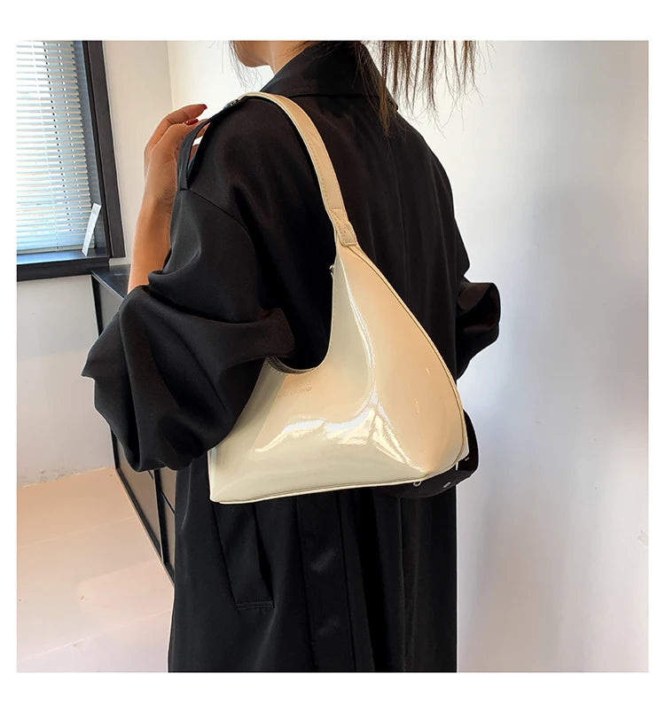 Elegant patent leather handbag
