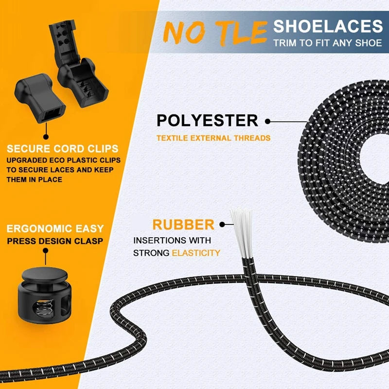 1Pair Elastic No-Tie Shoelaces