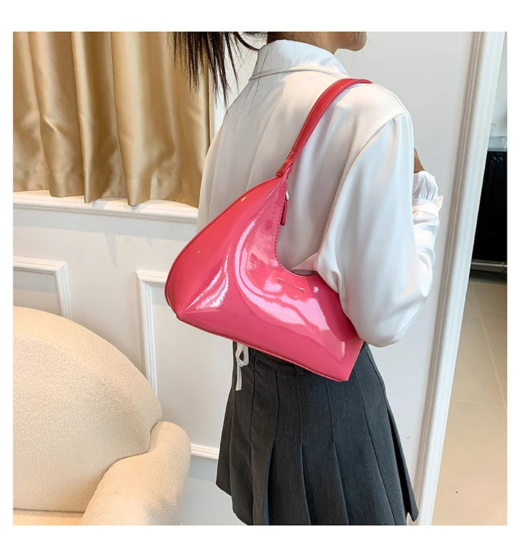 Elegant patent leather handbag