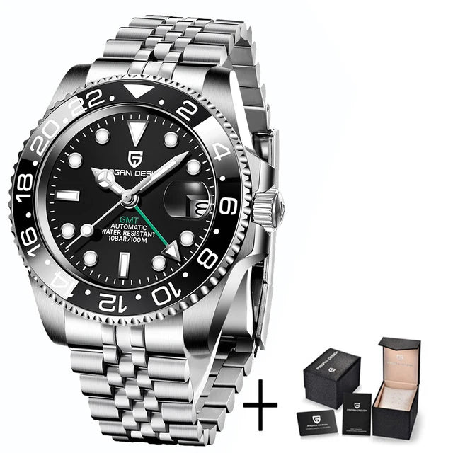 PAGANI DESIGN Mechanical Wristwatches Luxury Ceramic Bezel GMT Automatic Watches