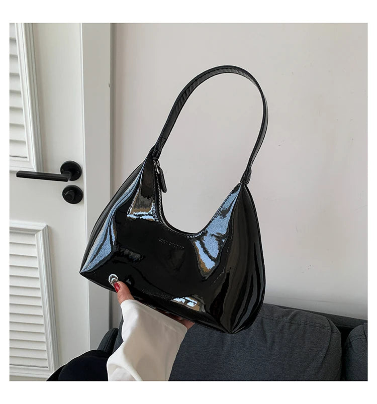 Elegant patent leather handbag
