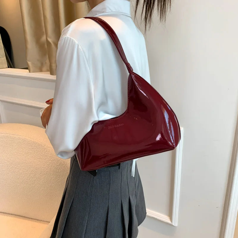 Elegant patent leather handbag