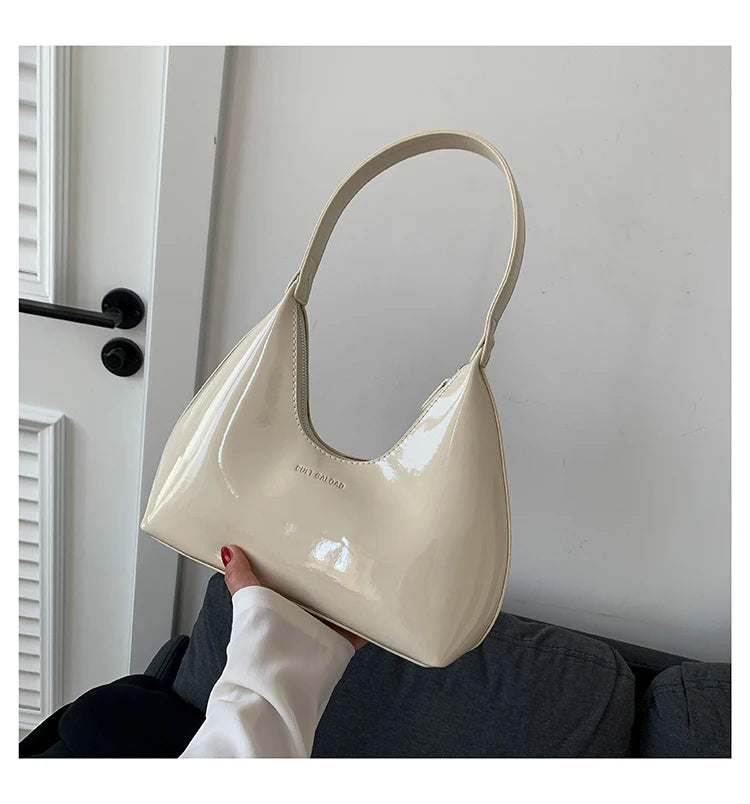 Elegant patent leather handbag