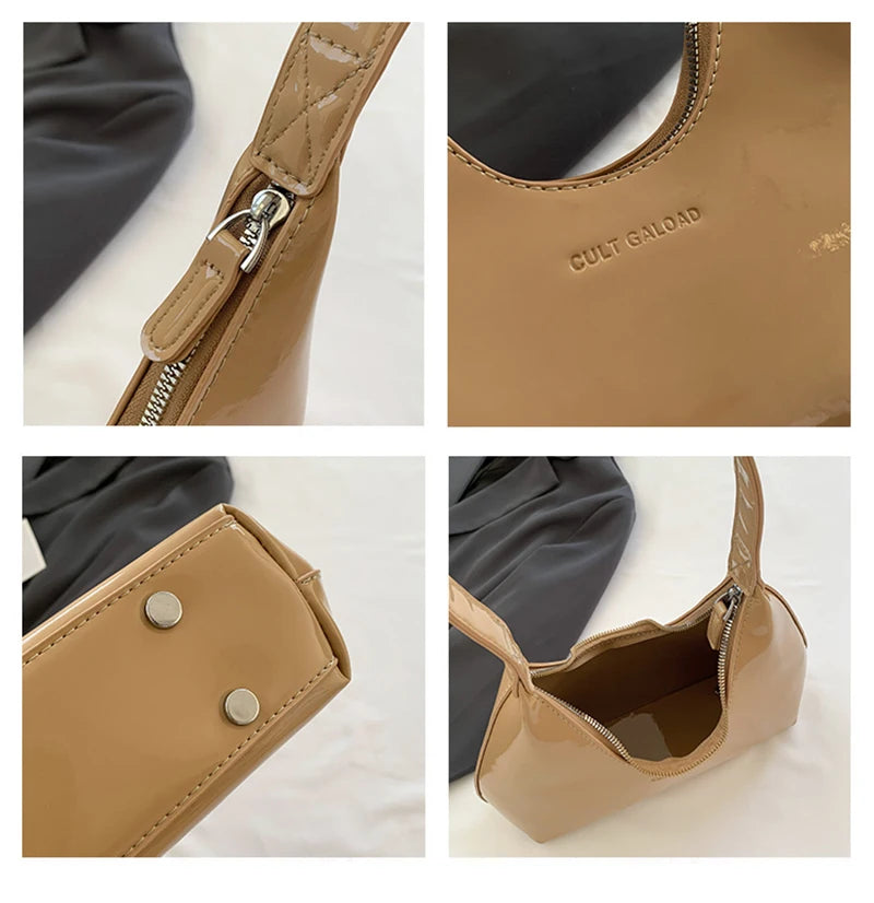 Elegant patent leather handbag