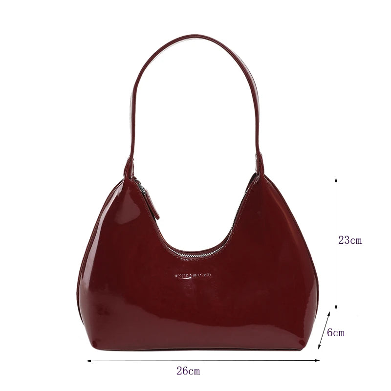 Elegant patent leather handbag