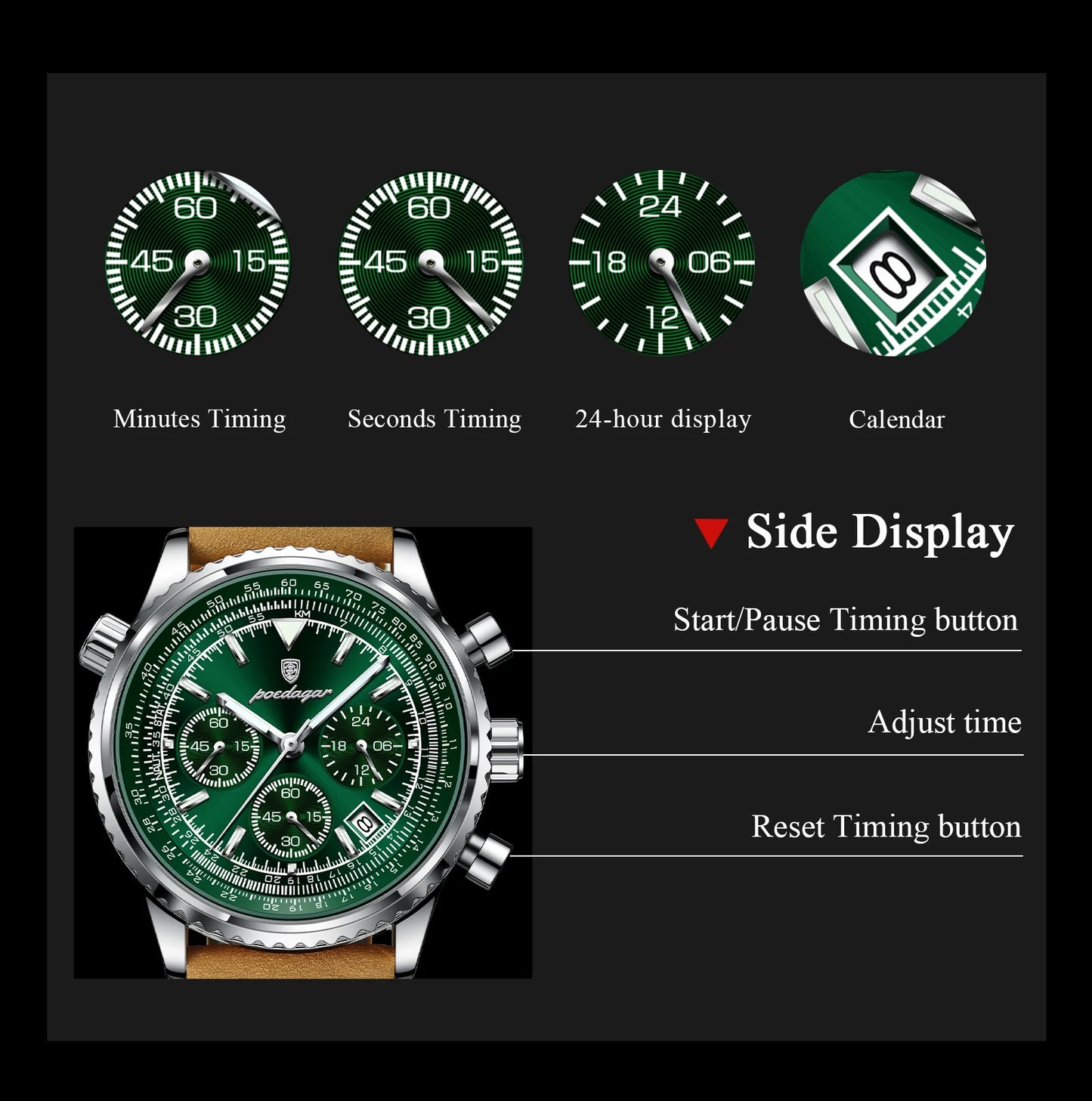 9601 POEDAGAR Luxury Man Watch