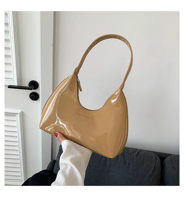 Elegant patent leather handbag