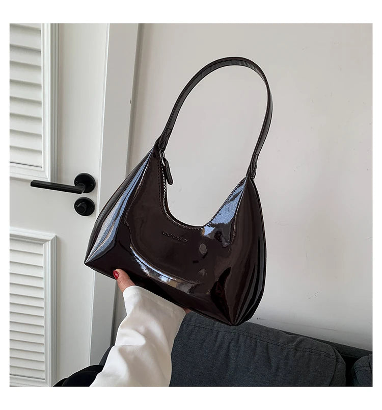 Elegant patent leather handbag
