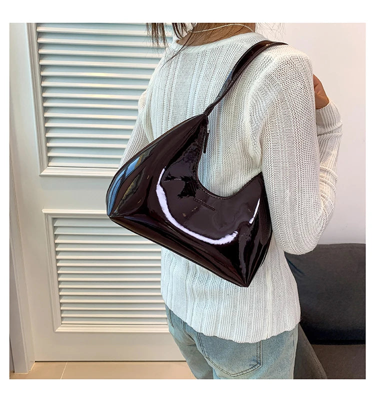Elegant patent leather handbag