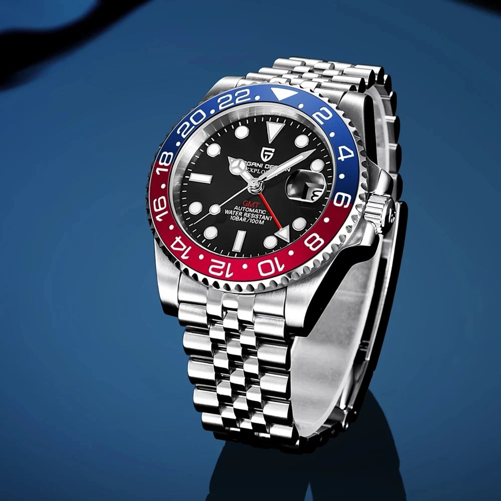 PAGANI DESIGN Mechanical Wristwatches Luxury Ceramic Bezel GMT  Automatic Watches