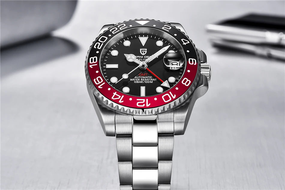 PAGANI DESIGN Mechanical Wristwatches Luxury Ceramic Bezel GMT  Automatic Watches