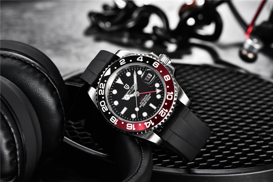 PAGANI DESIGN Mechanical Wristwatches Luxury Ceramic Bezel GMT  Automatic Watches