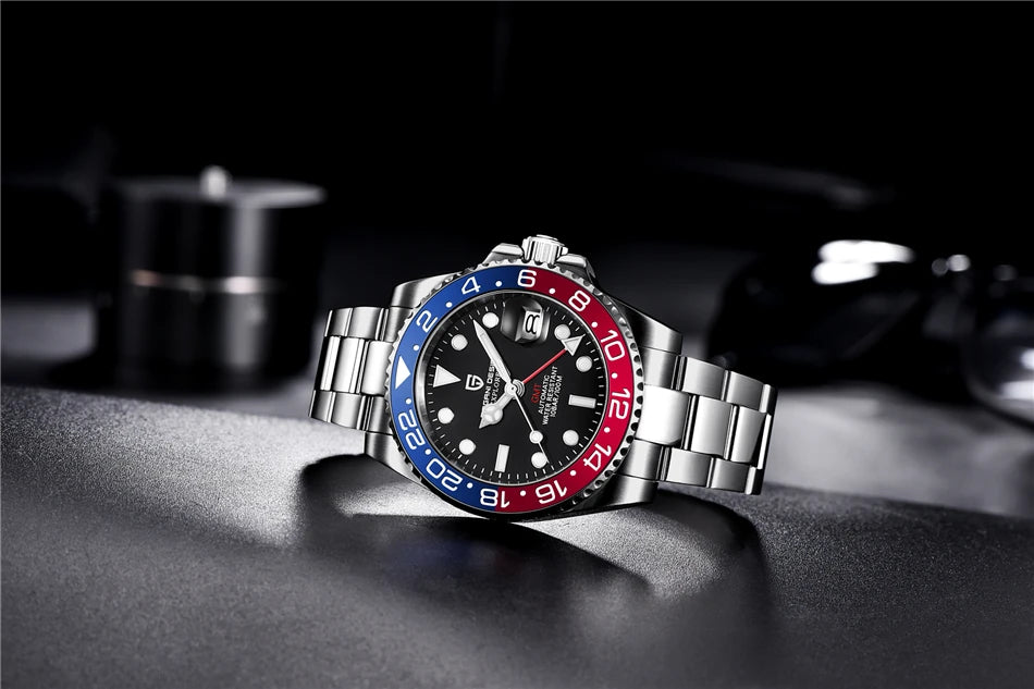 PAGANI DESIGN Mechanical Wristwatches Luxury Ceramic Bezel GMT  Automatic Watches
