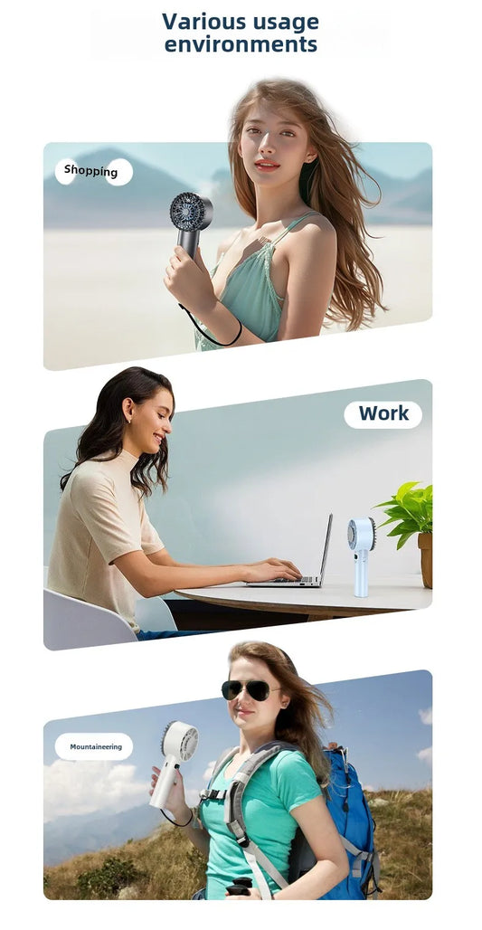 Ice compress handheld cooling fan