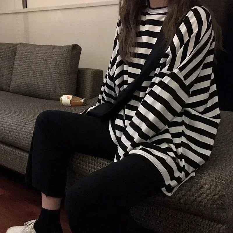 Harajuku Striped T Shirt Long Sleeve