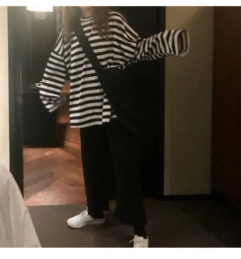 Harajuku Striped T Shirt Long Sleeve