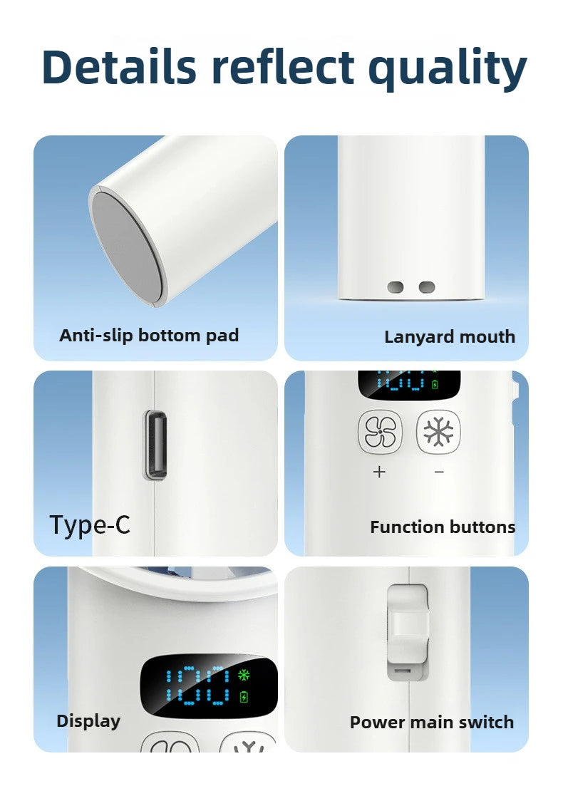Ice compress handheld cooling fan