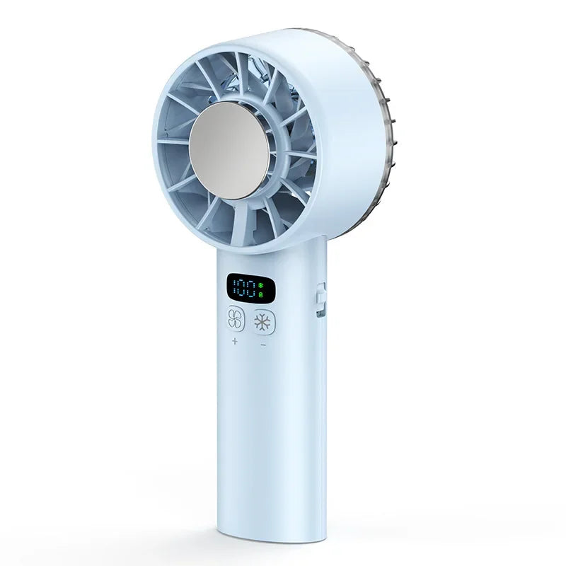 Ice compress handheld cooling fan