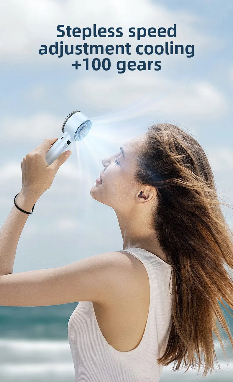 Ice compress handheld cooling fan
