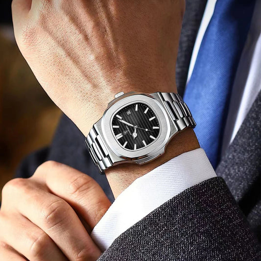 POEDAGAR Square Luxury Wristwatch