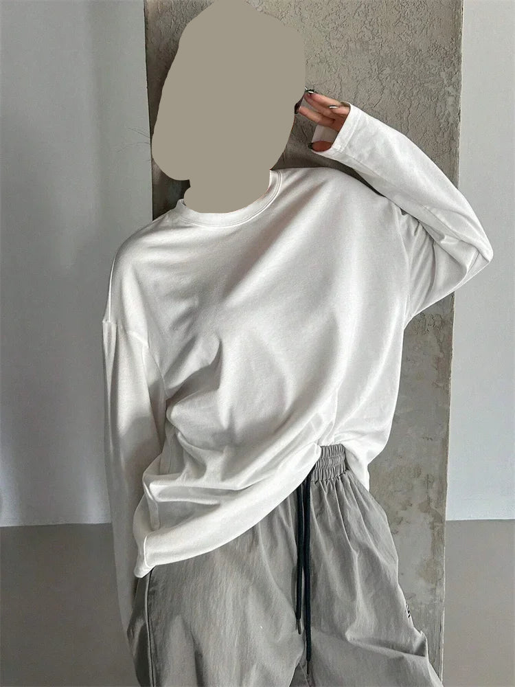 Long Sleeve Loose O-neck T-shirt Streetwear