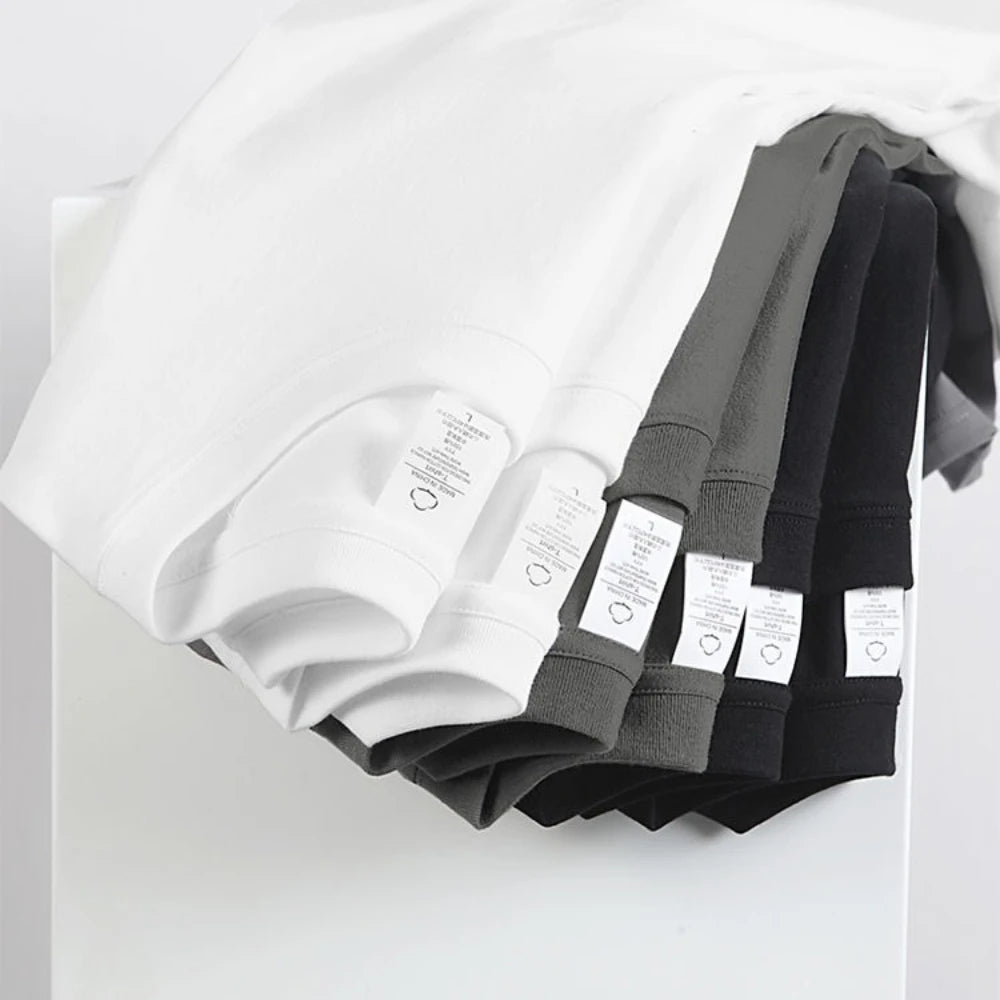 2PCS 100% Cotton Solid Round Neck T-shirt Couple Tops (Unisex)