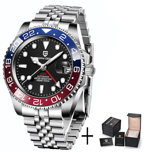 PAGANI DESIGN Mechanical Wristwatches Luxury Ceramic Bezel GMT  Automatic Watches