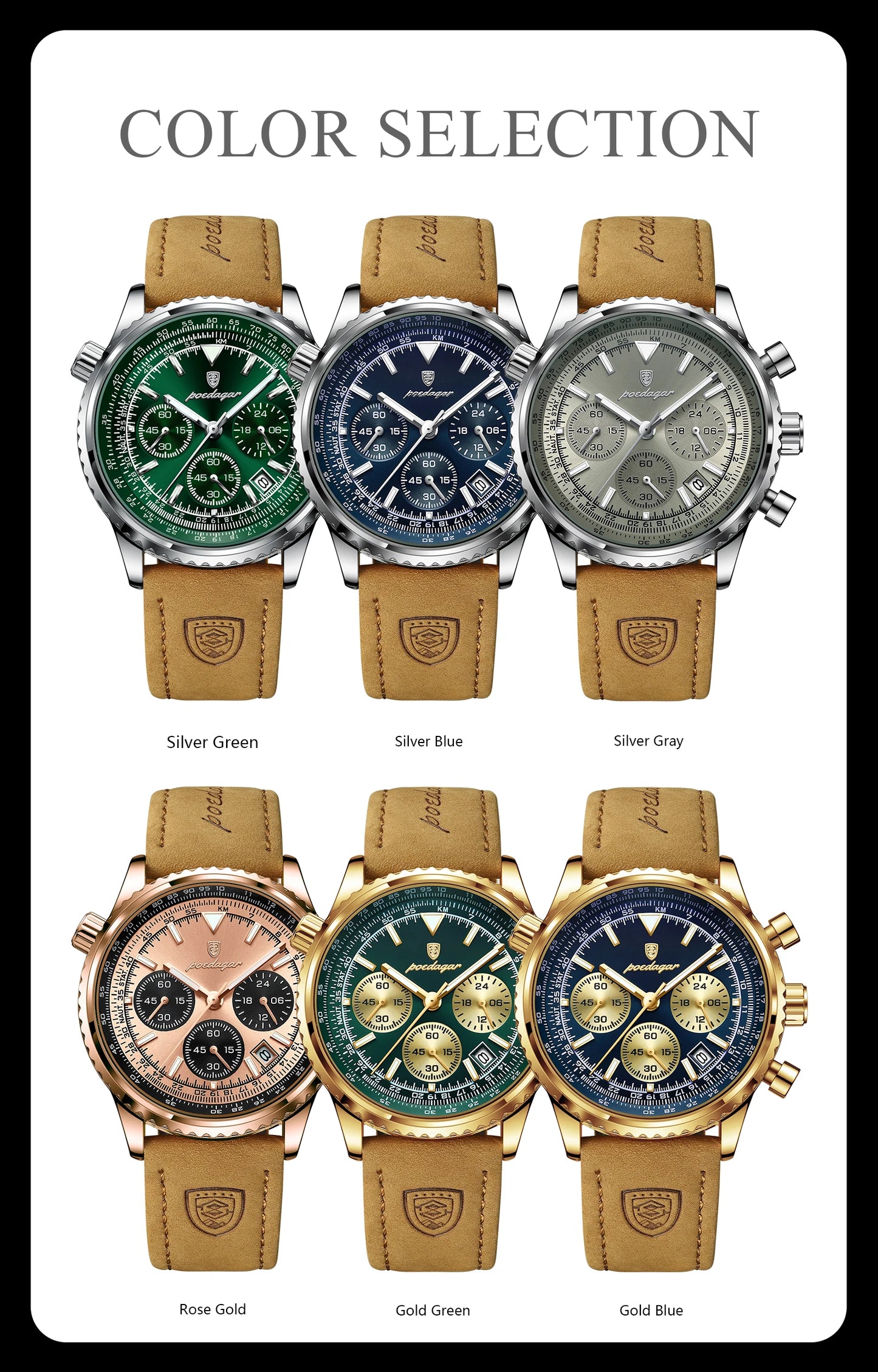 9601 POEDAGAR Luxury Man Watch