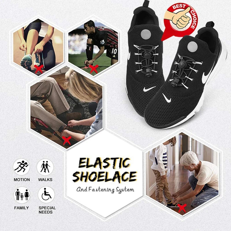 1Pair Elastic No-Tie Shoelaces