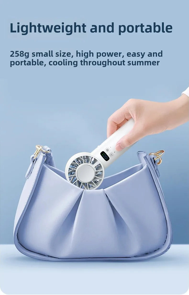 Ice compress handheld cooling fan