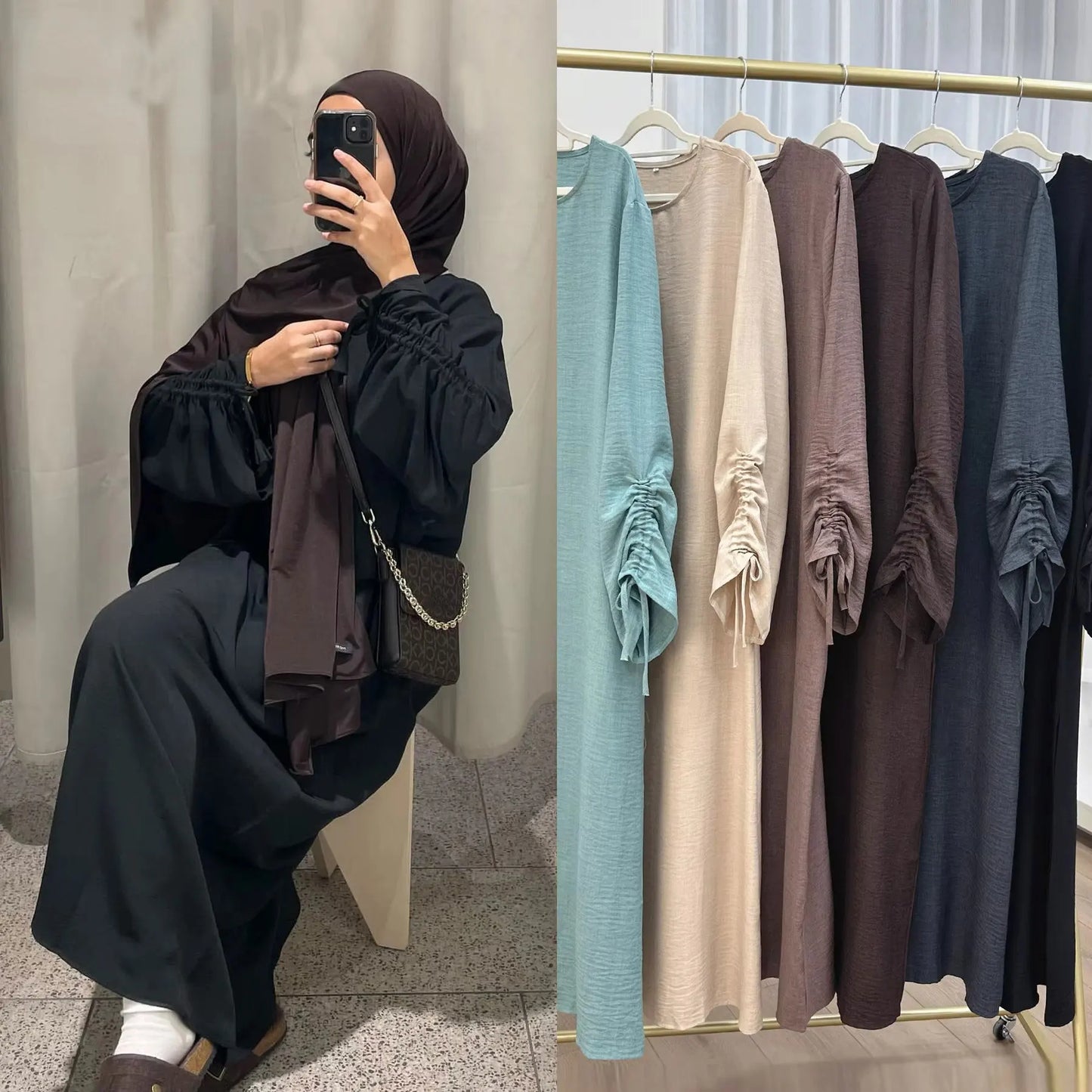 Abaya Lace-up Sleeve Morocco