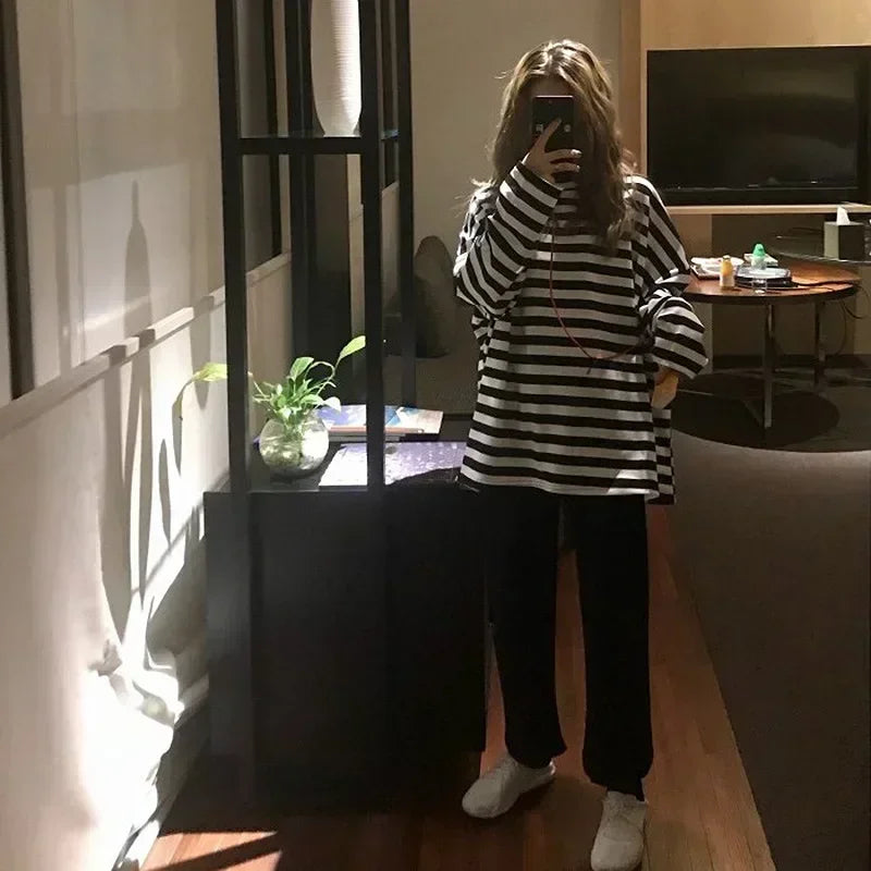 Harajuku Striped T Shirt Long Sleeve