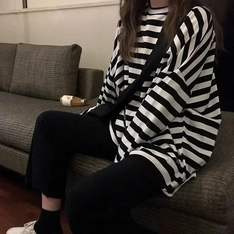 Harajuku Striped T Shirt Long Sleeve