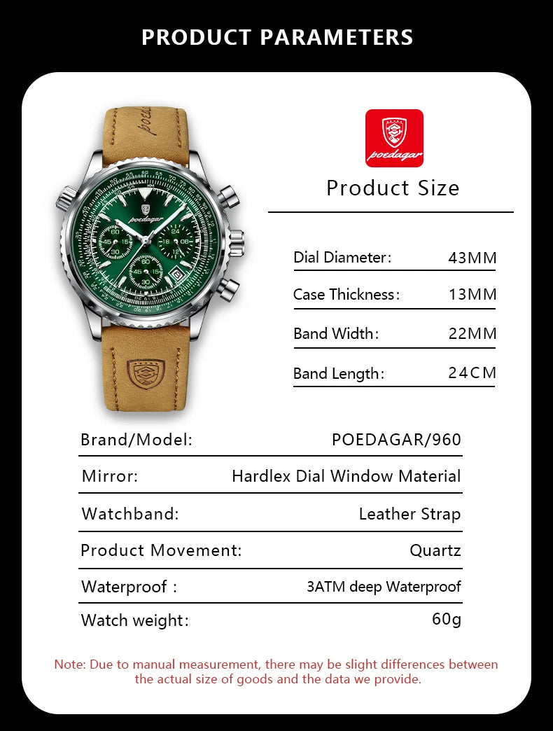 9601 POEDAGAR Luxury Man Watch