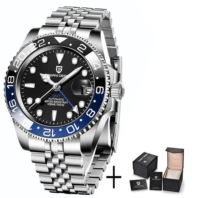 PAGANI DESIGN Mechanical Wristwatches Luxury Ceramic Bezel GMT  Automatic Watches