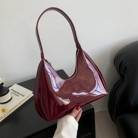 Elegant patent leather handbag