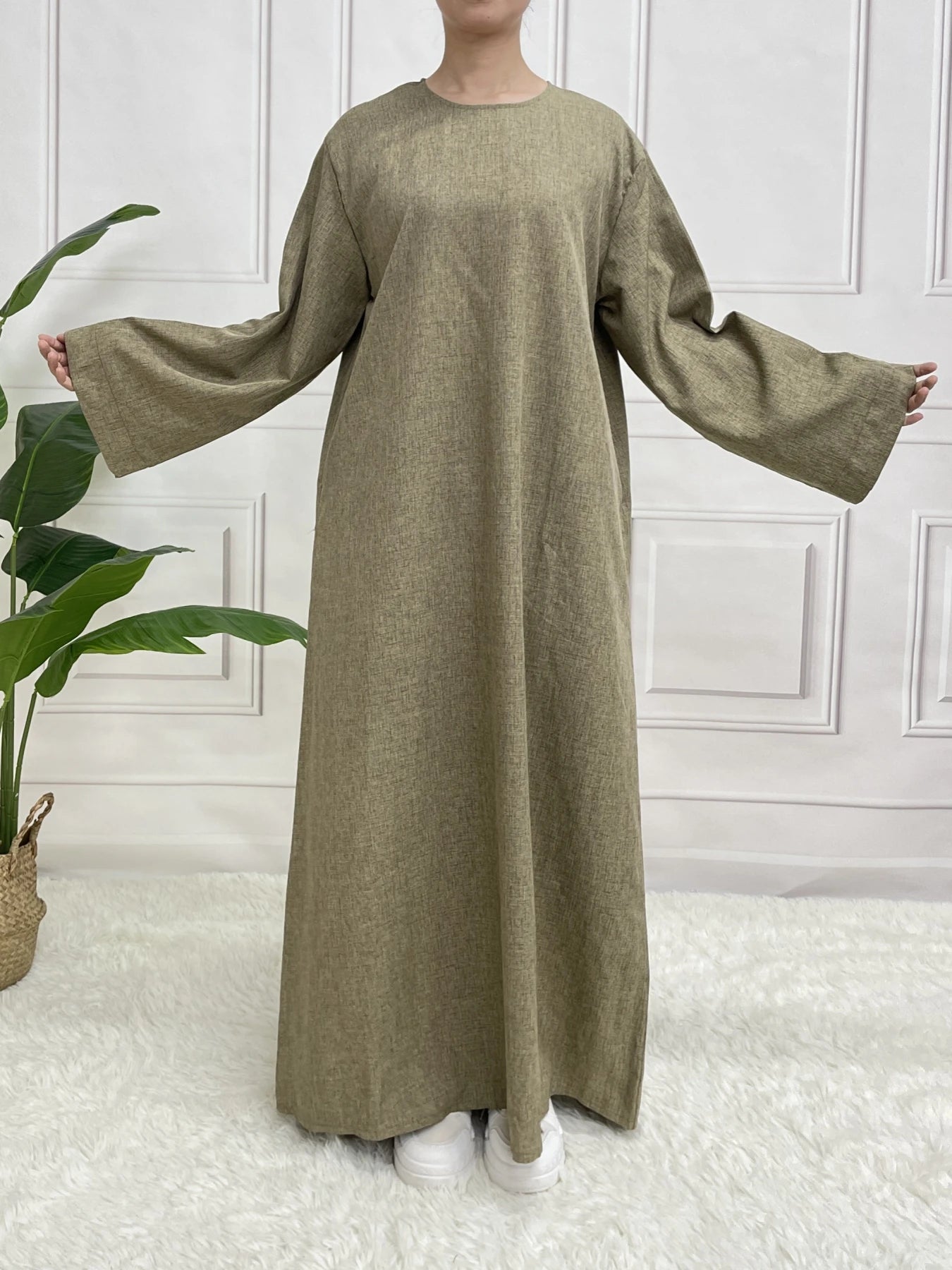 Modest Closed Plain Long Sleeve Abaya